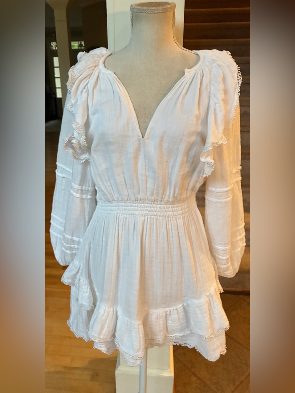 Chelsea & Violet Amanda Ruffle Lace trim Mini Dress - Picture 3 of 9